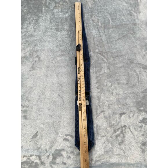 Van Heusen Mens Neck Tie Navy Blue Slim Skinny Short - Picture 7 of 11